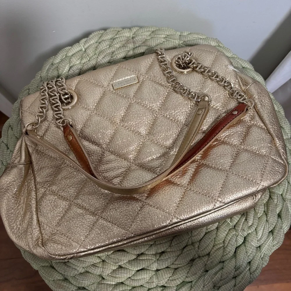 Kate Spade Gold Coast Elizabeth Shoulder Bag Metallic Gold Shoulder Purse NWOT